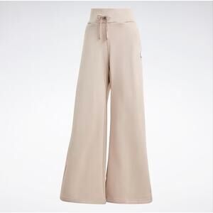 Adidas Lounge Fleece Wide Pants Small discontinued, Wonder Taupe Drawstring Tie